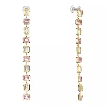 UVI JEWELLERY Золотистые серьги с крупными разноцветными кристаллами