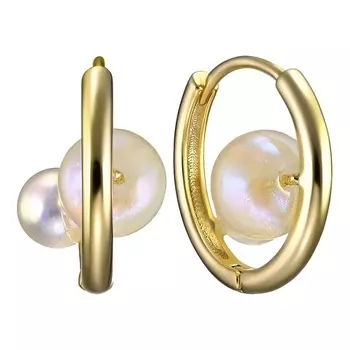 UVI JEWELLERY Золотистые серьги с культивированным жемчугом