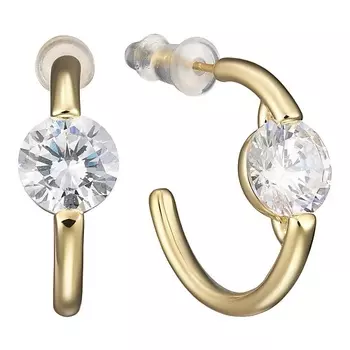 UVI JEWELLERY Золотистые серьги с прозрачным кристаллом