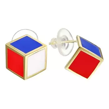 UVI JEWELLERY Золотистые серьги с разноцветной эмалью
