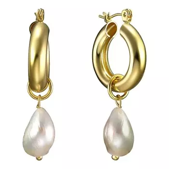 UVI JEWELLERY Золотистые серьги трансформеры с культивированным жемчугом