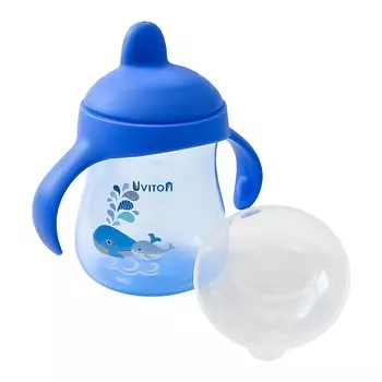 UVITON Поильник- непроливайка с ручками и твердым носиком