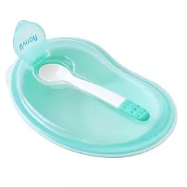 UVITON Тарелочка с ложкой и крышечкой бирюза