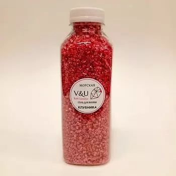 V&U COSMETICS Морская соль для ванн с шиммером Клубника