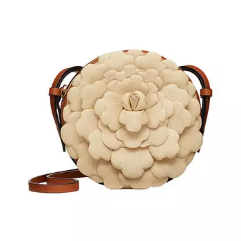 VALENTINO Сумка Atelier Leather With Raffia Shoulder Bag