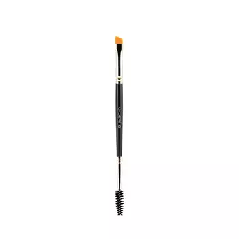 VALERI-D Двухсторонняя кисть для бровей из упругого нейлона скошенная с ершиком Арт.3Н240/ЩТ