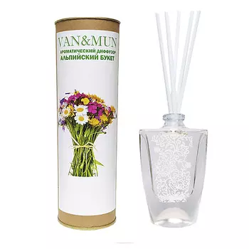 VAN&MUN Ароматический диффузор Альпийский букет с палочками для дома и офиса 45.0