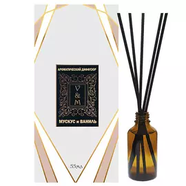 VAN&MUN Ароматический диффузор Мускус и Ваниль с фибровыми палочками для дома 55.0