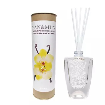 VAN&MUN Ароматический диффузор Тропическая ваниль с палочками для дома и офиса 45.0