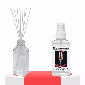 VAN&MUN Набор диффузор + спрей для дома аромат Шампанское с клубникой