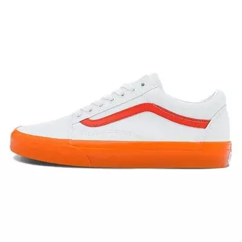 VANS Кроссовки Old Skool Casual Low Top Skate Shoes Small Orange Side Stripe 'White'