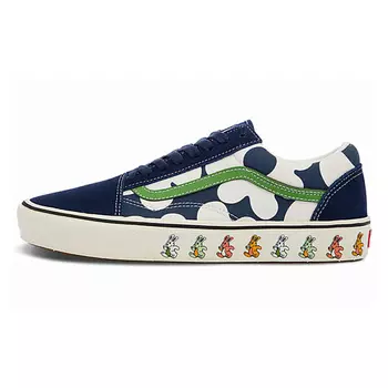 VANS Кроссовки Old Skool Casual Skate Shoes Blue White Flower Printing 'Blue White Green'