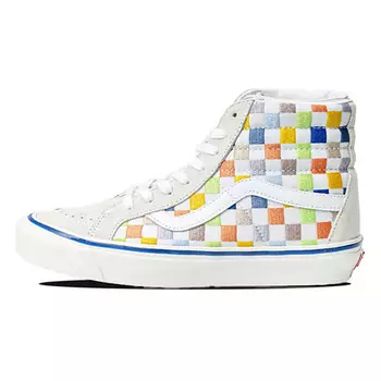 VANS Кроссовки SK8 HI High Top Casual Skate Shoes Beige Multi Color Grid 'Cream'