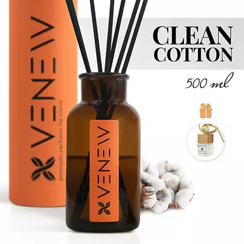 VENEW Диффузор ароматизатор для дома парфюм ЧИСТЫЙ ХЛОПОК 500.0