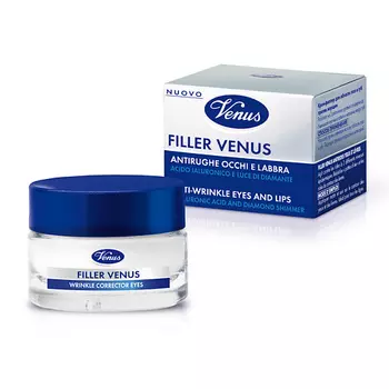 VENUS Крем-филлер для области глаз и губ против морщин c гиалуроновой кислотой, придающий сияние