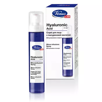 VENUS Спрей для лица с гиалоурановой кислотой SOS увлажнение и энергия VENUS LAB с технологией микроинфузии
