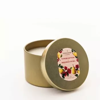 VERA KIM CANDLES Ароматическая свеча "ТУРЕЦКАЯ РОЗА & МЕДОВАЯ ГРУША"