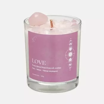 VIBE OF YOUR HOME Ароматическая свеча "Love" с кристаллами розового кварца 190.0