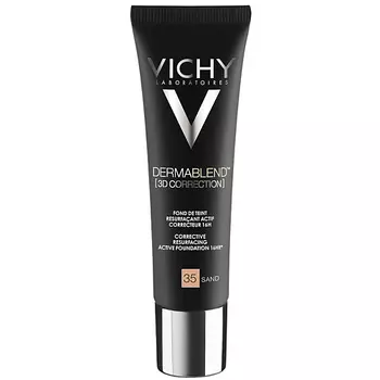VICHY DERMABLEND 3D Корректирующая тональная основа с высоким покрытием, тон 35, SPF25