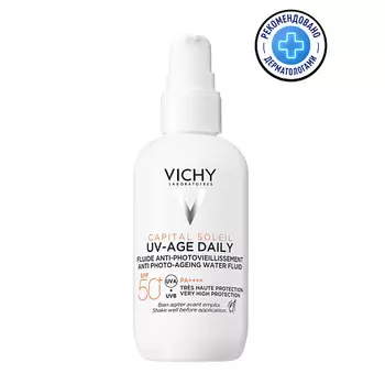 VICHY Невесомый солнцезащитный флюид для лица против признаков фотостарения SPF 50+ Capital Soleil UV-Age Daily