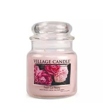 VILLAGE CANDLE Ароматическая свеча "Fresh Cut Peony", средняя