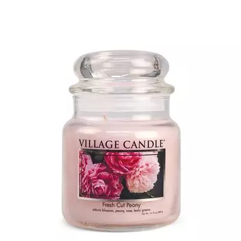 VILLAGE CANDLE Ароматическая свеча "Fresh Cut Peony", средняя