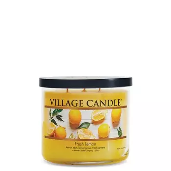 VILLAGE CANDLE Ароматическая свеча "Fresh Lemon", чаша, средняя