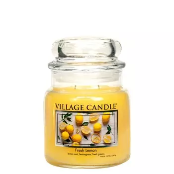 VILLAGE CANDLE Ароматическая свеча "Fresh Lemon", средняя