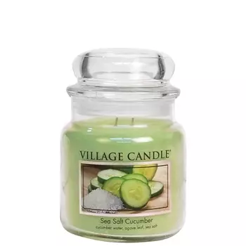 VILLAGE CANDLE Ароматическая свеча "Sea Salt Cucumber", средняя