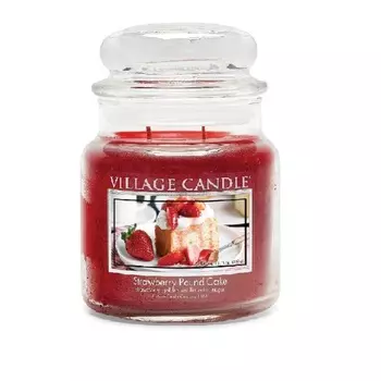 VILLAGE CANDLE Ароматическая свеча "Strawberry Pound Cake", средняя