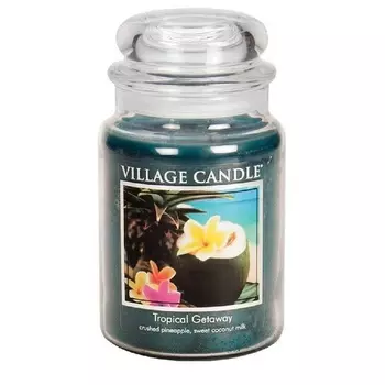 VILLAGE CANDLE Ароматическая свеча "Tropical Getaway", большая