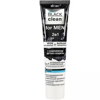 ВИТЭКС Крем после бритья +увлажняющий бальзам с комплексом детокс-защиты 2 в 1 Black Clean for Men 100.0