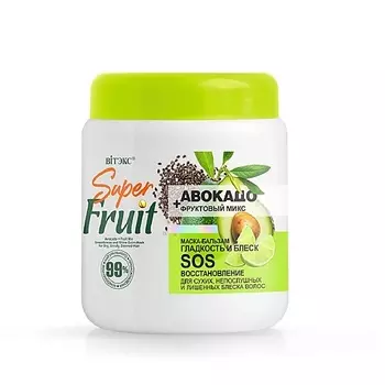 ВИТЭКС Маска-бальзам для волос Гладкость и Блеск Авокадо+фруктовый микс SuperFRUIT 450.0