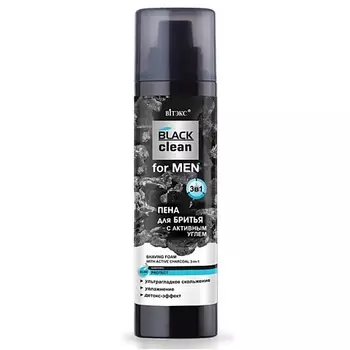 ВИТЭКС Пена для бритья с активным углем 3 в 1 BLACK CLEAN FOR MEN 250.0
