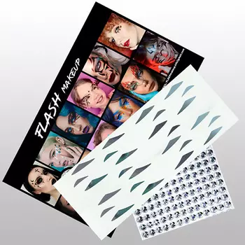 VLASOVA JULIA Наклейки для макияжа набор -концы стрелок зеркальное золото B04