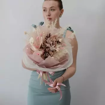 VLSHBN FLOWERS STATE Букет из сухоцветов в нежно-розовых оттенках