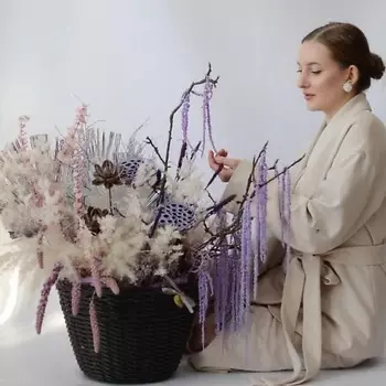 VLSHBN FLOWERS STATE Композиция из сухоцветов с амарантом