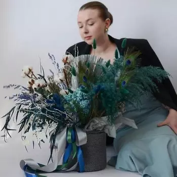 VLSHBN FLOWERS STATE Композиция из сухоцветов с хлопком