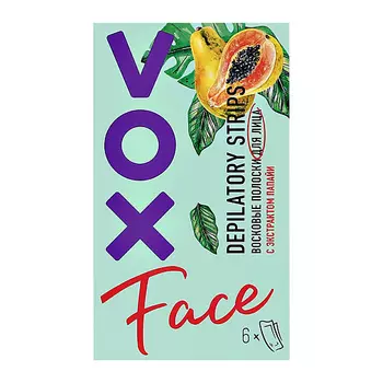 VOX Полоски восковые для лица с экстрактом папайи 6.0