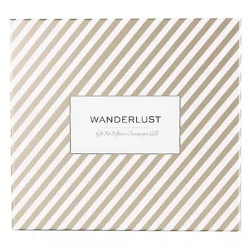 ЛЭТУАЛЬ WANDERLUST Подарочный набор Saffiano Champagne Gold. Комплект: кошелек + бирка на багаж.