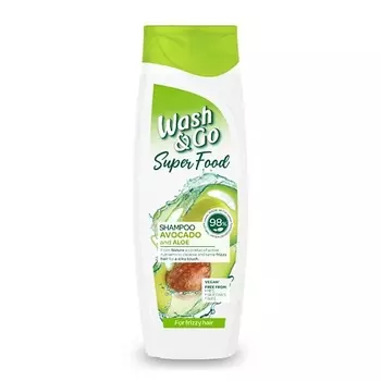 WASH&GO Шампунь SUPERFOOD с авокадо и алоэ 400