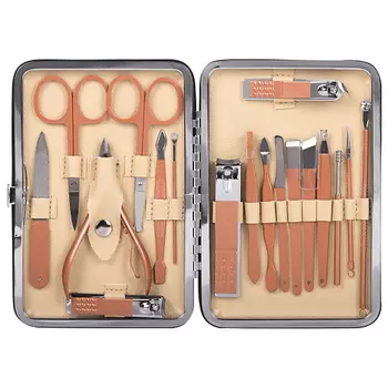 WBZ Универсальный набор для маникюра и педикюра 18 в 1 в футляре, STANDARD