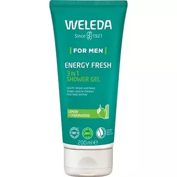 WELEDA Бодрящий гель для душа и шампунь для мужчин For Men Energy Fresh 3-in-1 Shower Gel 200.0