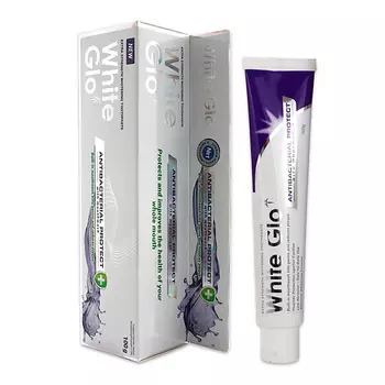WHITE GLO Зубная паста отбеливающая с антибактериальным эффектом и ополаскивателем Antibacterial Protect