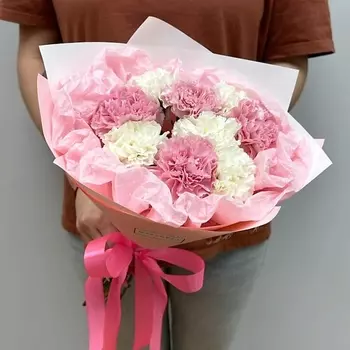 WISTERIA Букет розово-белые диантусы