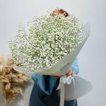 WISTERIA Монобукет из белоснежной гипсофилы "Снежная симфония"
