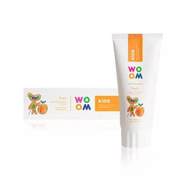 WO OM Детская зубная паста со фтором KIDS со вкусом персика