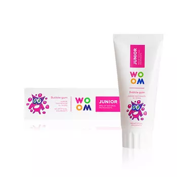 WO OM Детская зубная паста со фтором JUNIOR со вкусом бабл гам