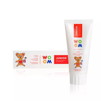 WO OM Детская зубная паста со фтором JUNIOR со вкусом колы