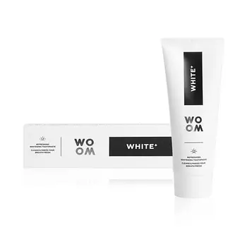 WO OM Отбеливающая зубная паста с фтором WHITE+